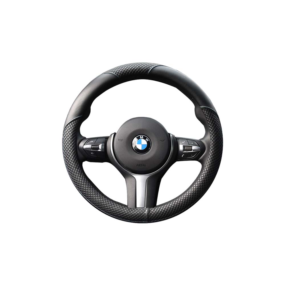 Jukkre Round Shape Car Steering Wheel Cover – Black, Medium